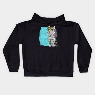 Vegan unicorn funny gift idea Kids Hoodie